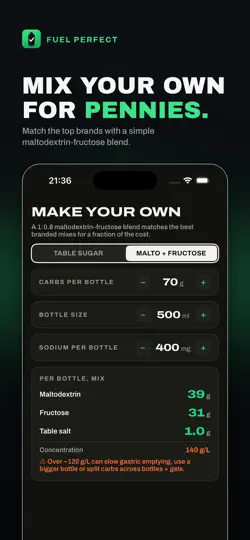 Screenshot von Fuel Perfect: Carb & Hydration auf dem iPhone 2