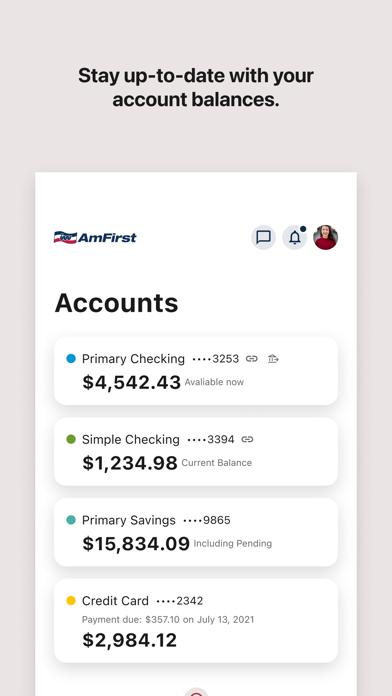 AmFirst Digital Banking Screenshot
