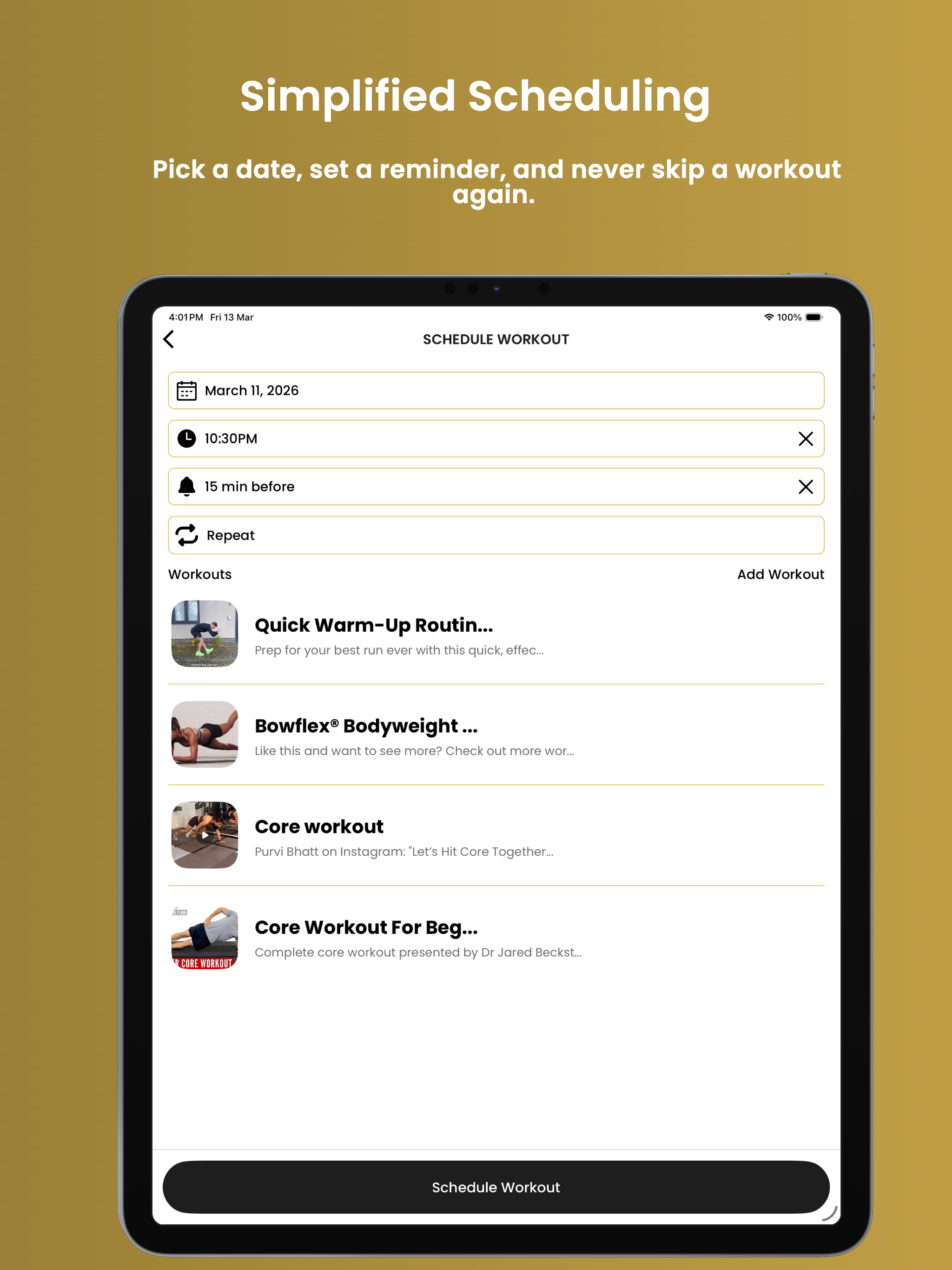Rette: Workout Organizer