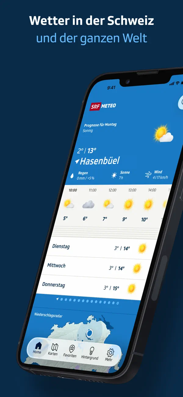 Screenshot #1 pour SRF Meteo - Wetter Schweiz