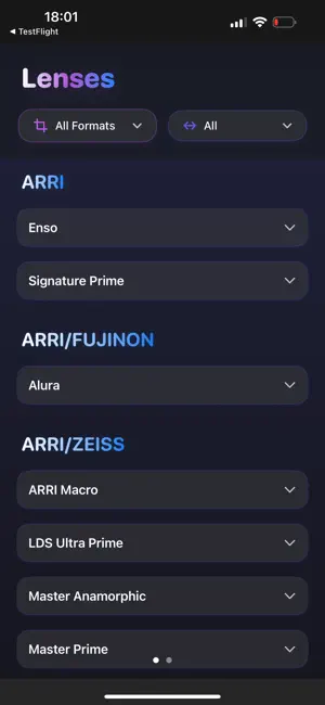 LensDataBase screenshot 2