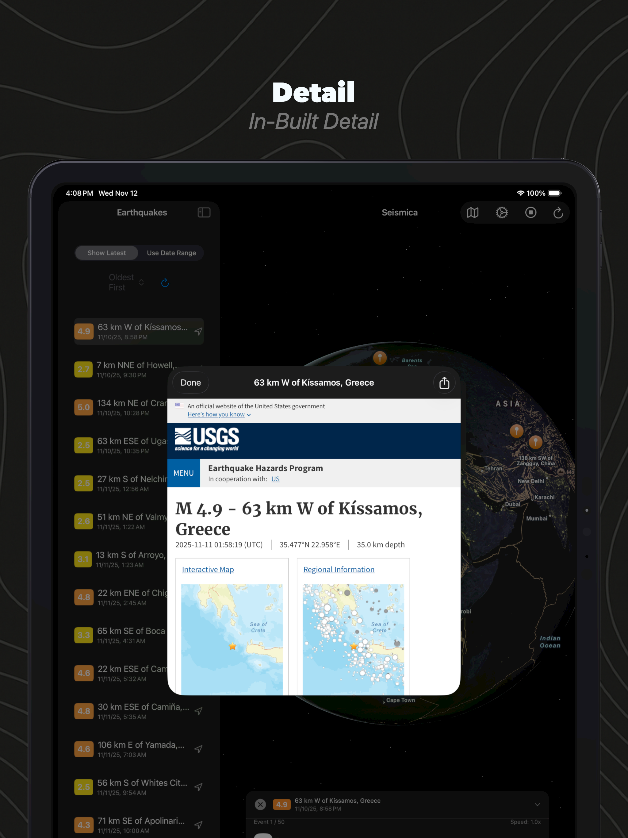 Seismica: Earthquake Map screenshot 7