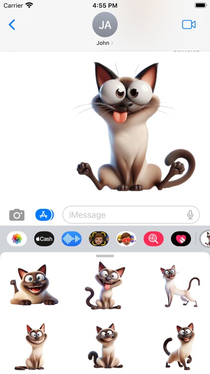 Goofy Siamese Cat Stickers screenshot-4