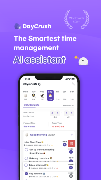 Daycrush: AI planner assistant Screenshot