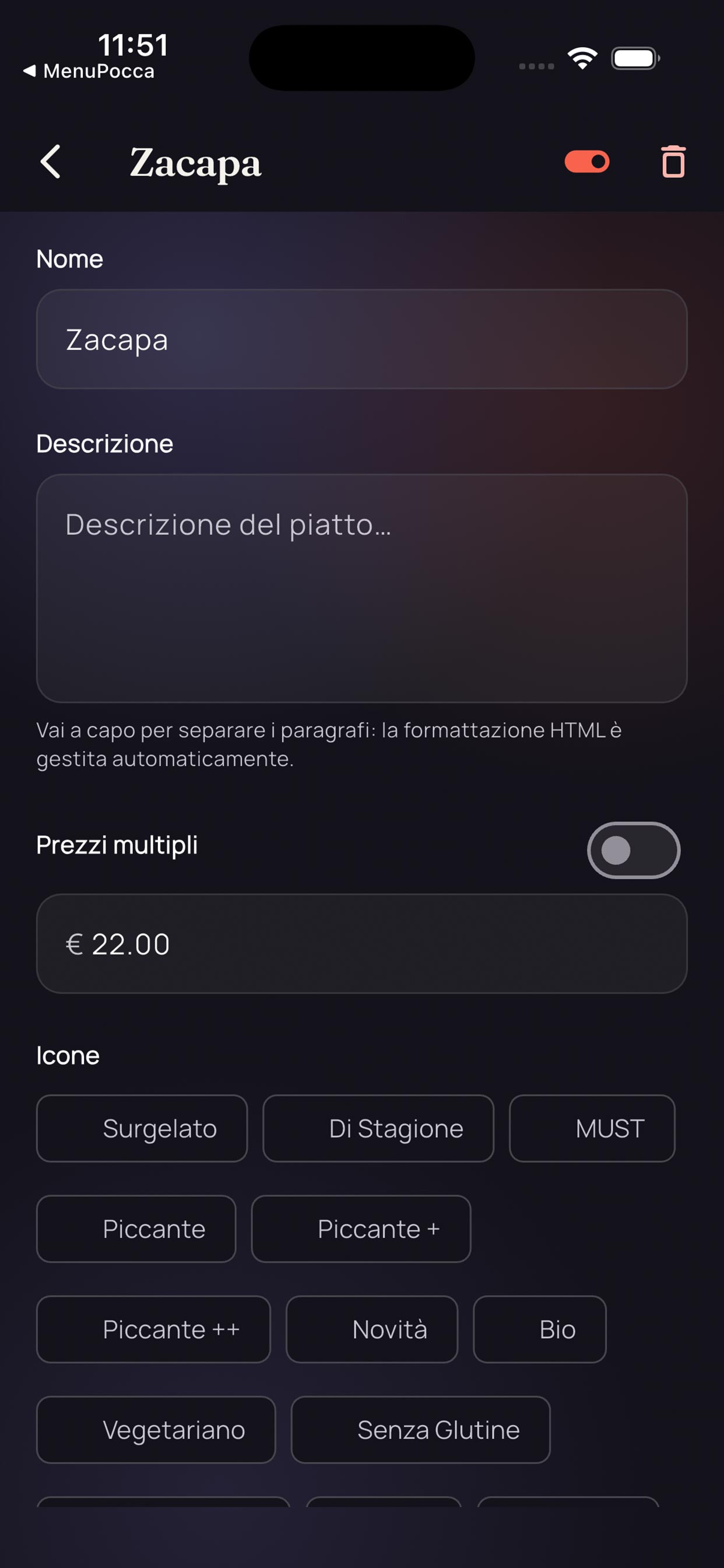 Menù Digitale Pocca screenshot 3