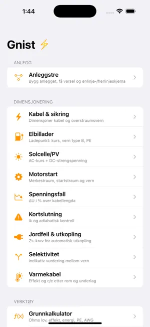 Gnist – Electrical Calculator screenshot 1