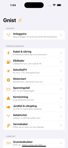 Gnist – Elkalkulator screenshot