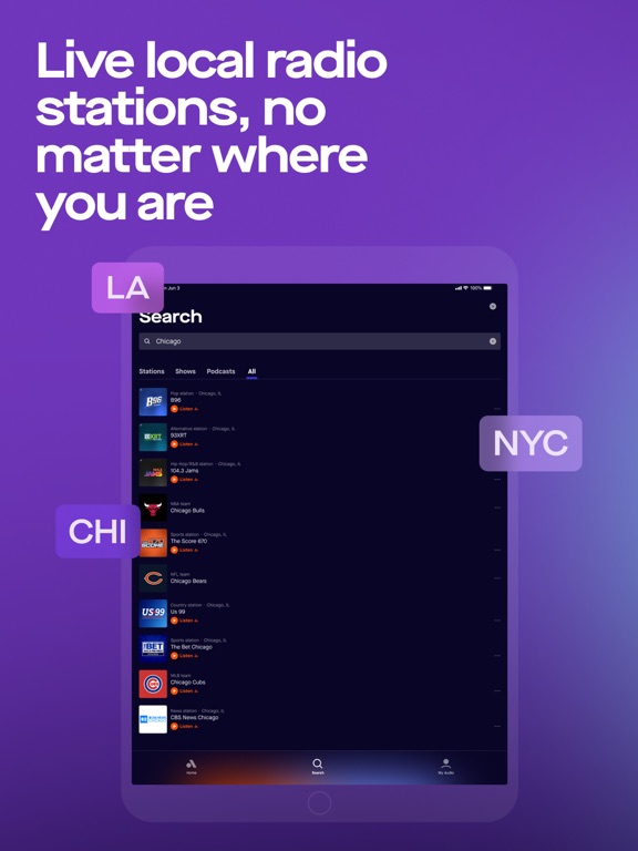 Audacy: Radio & Sports Talk iPad screenshot 4 - Music app