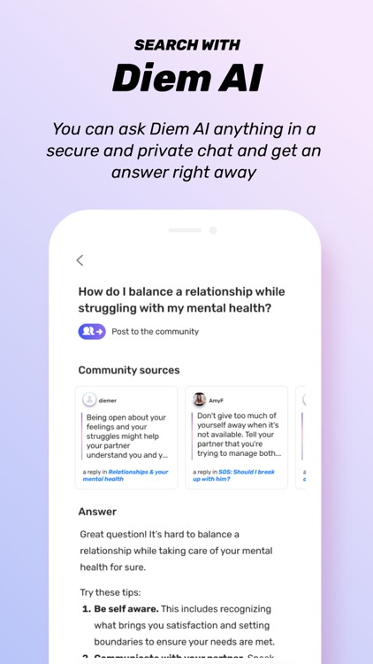 Diem | Search, socially