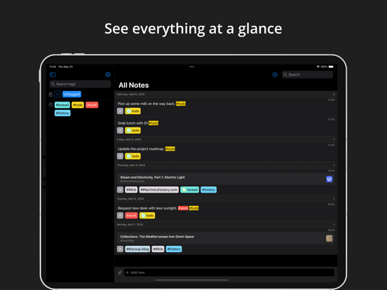 HashTagNotes: message yourself iPad screenshot 4 - Productivity app