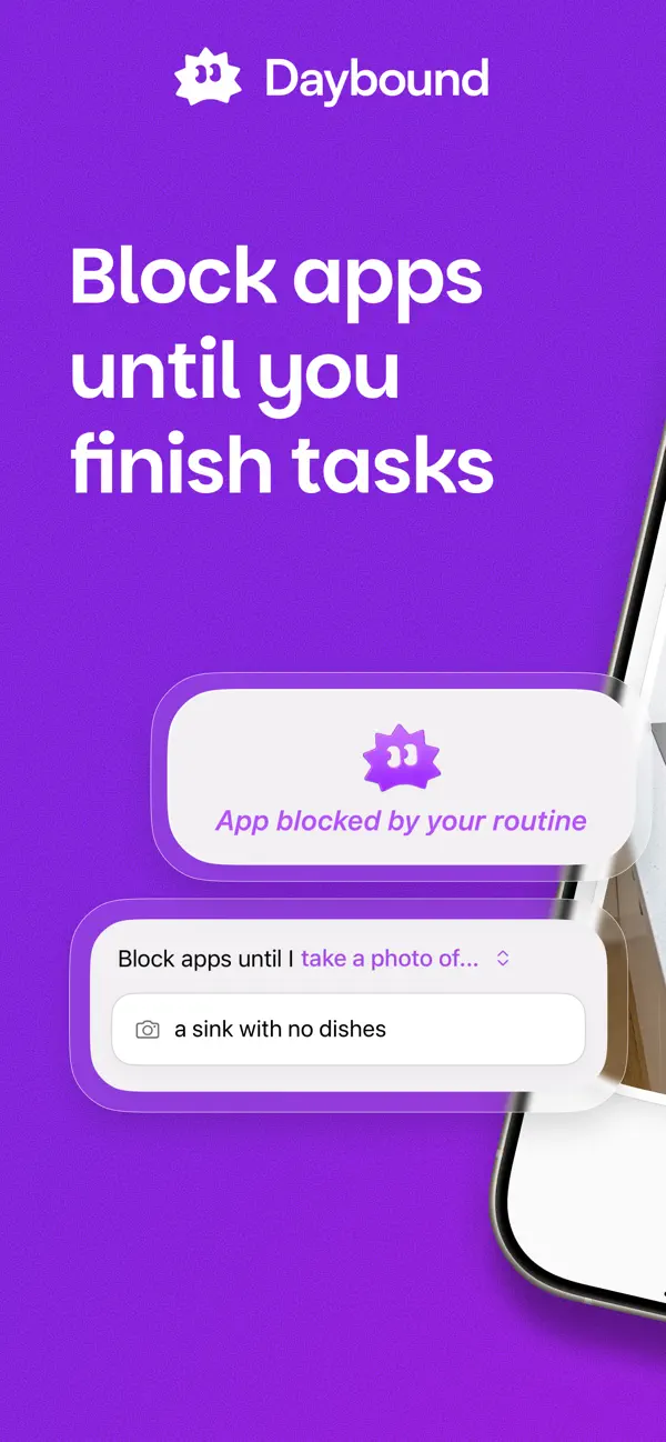Screenshot #1 pour Daybound: Block Apps, Do Tasks