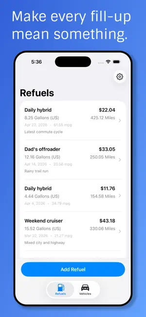 Fuel Use - Economy Tracker screenshot 1