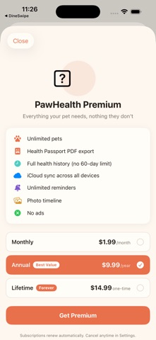 Track My Pet: Health iPhone screenshot
