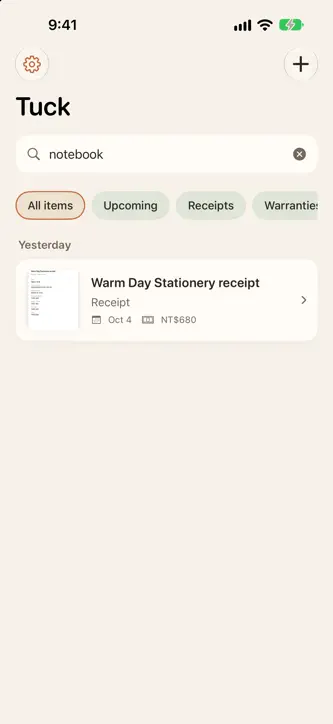 Tuck: Screenshots & Receipts screenshot 3