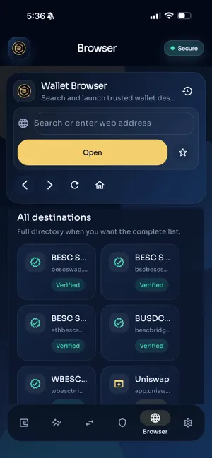 BESC Mobile Wallet screenshot 1