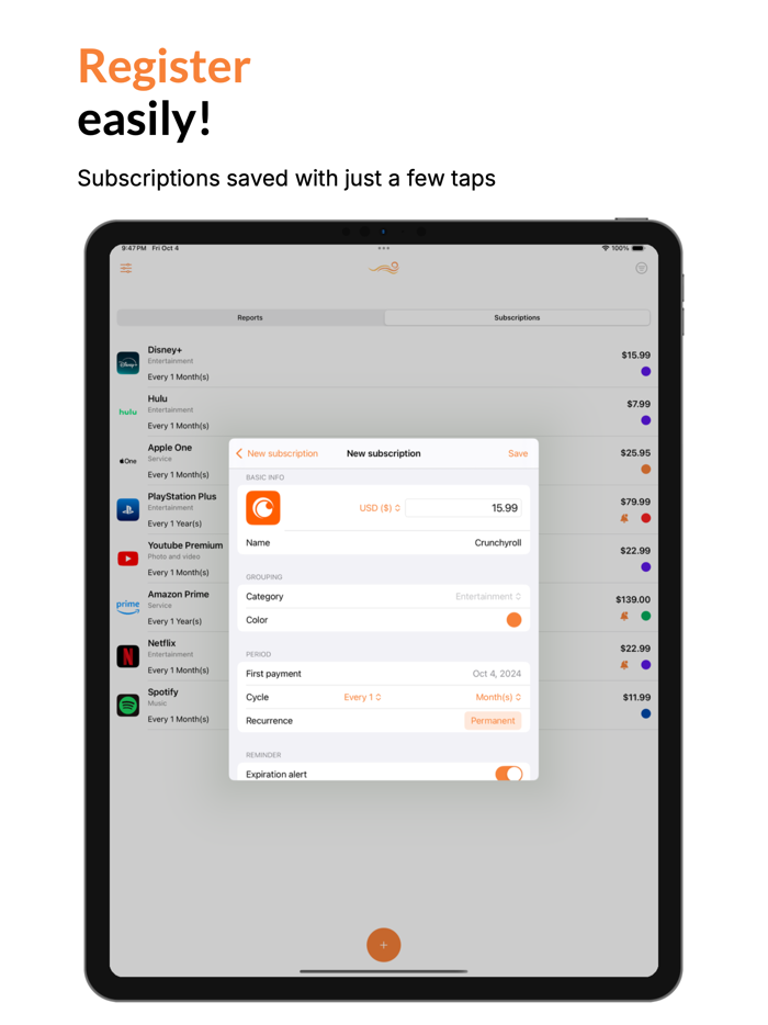 SubFlow  Subscription tracker
