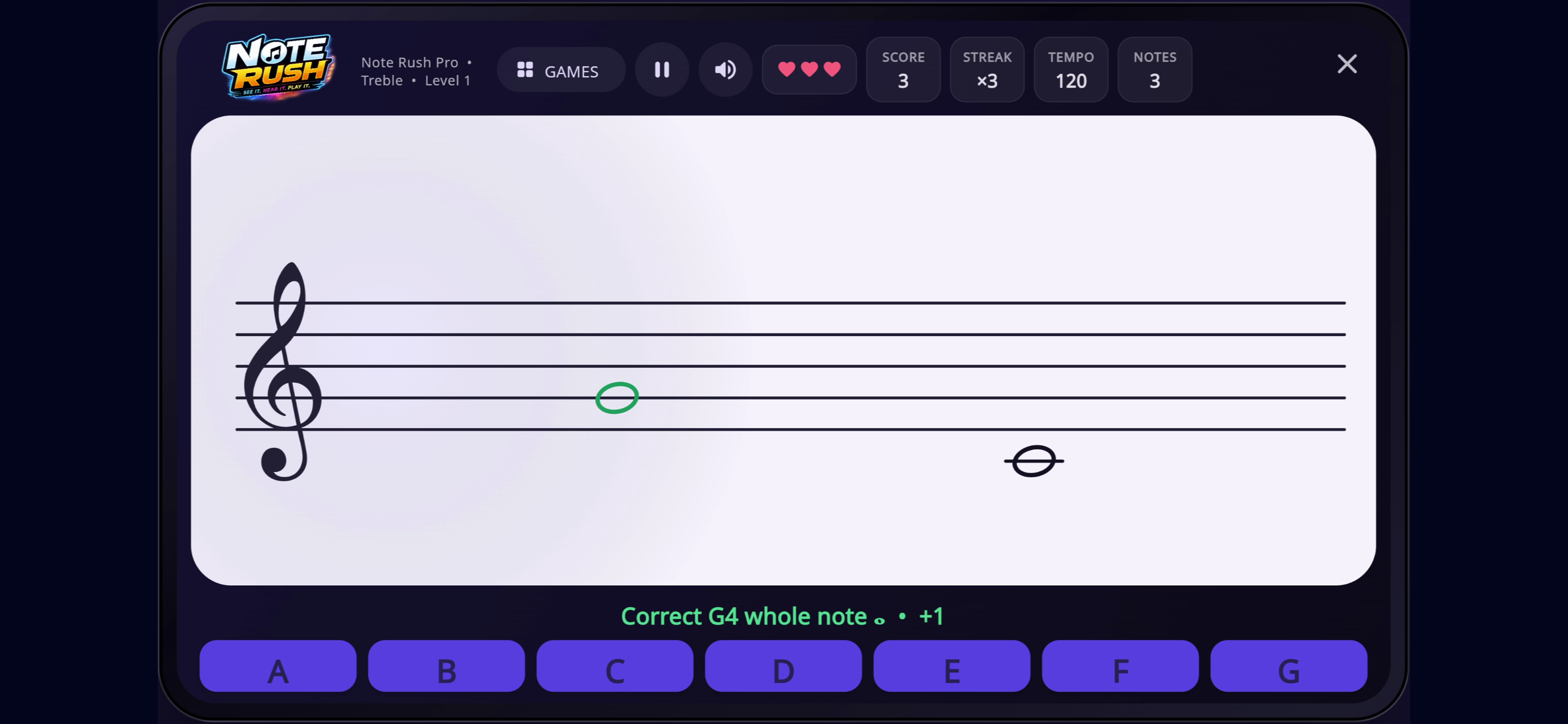 Note Rush: See. Hear. Play.