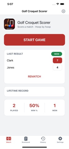 Golf Croquet Scorer screenshot 1