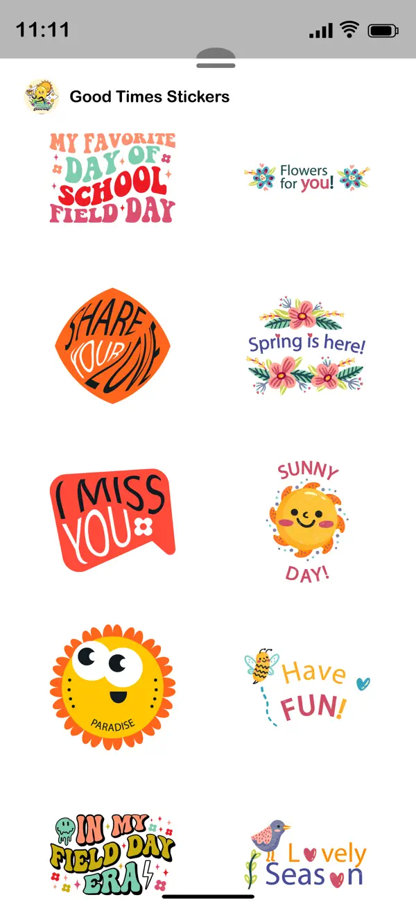 Screenshot #3 pour Good Times Stickers!