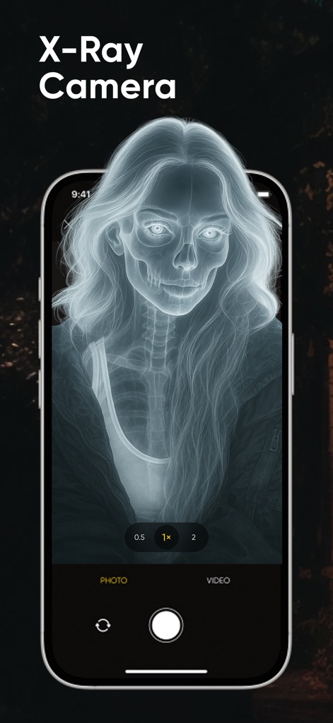 Thermal & Night Vision Camera - Unleash creative possibilities with the X-Ray Camera filter, revealing skeletal structures and offering adjustable zoom levels for truly unique visual experiments.