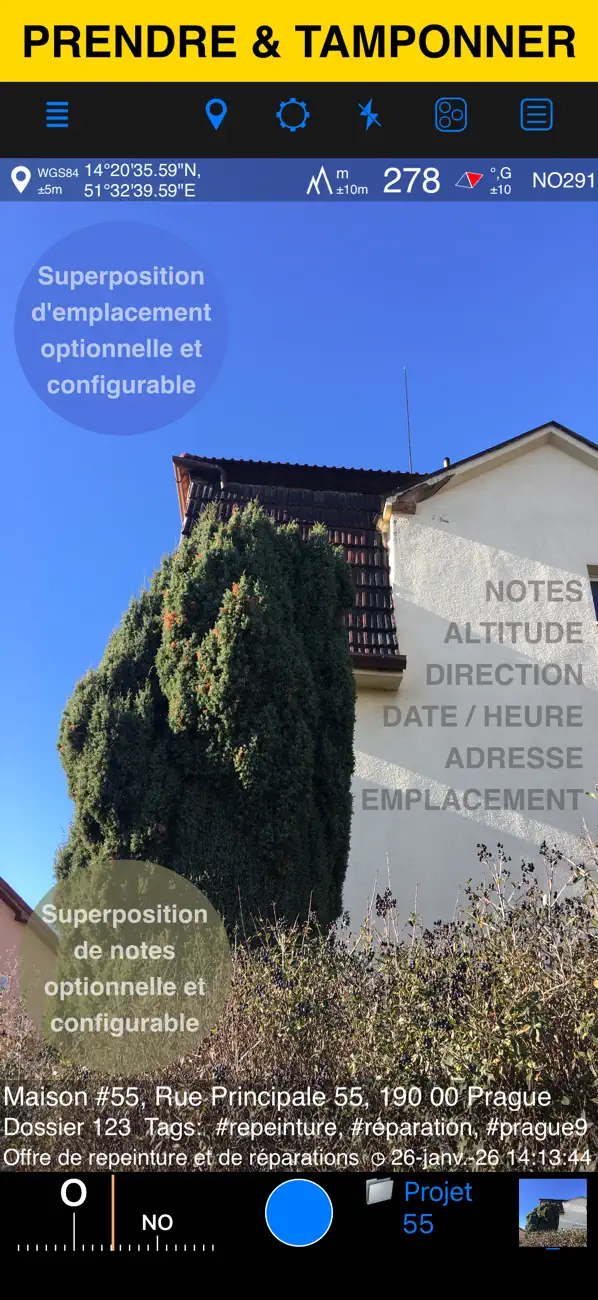 Screenshot #1 pour GPS Caméra 55. Appareil photo.