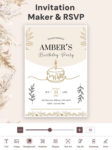 Invitation Card Maker, RSVP iPad screenshot 10