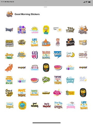 Good Morning Stickers iPad screenshot