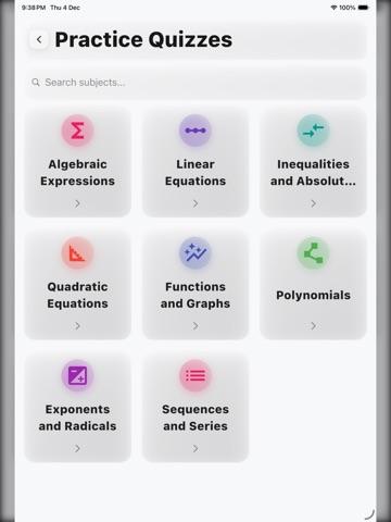 Algebra Practice Pro iPad screenshot