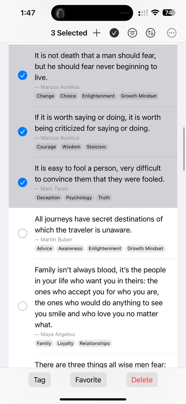 #5. QuoteStash (iOS) Ved: Aaron McCarthy