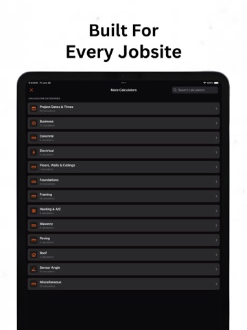 Construction Calculator ۬ iPad screenshot