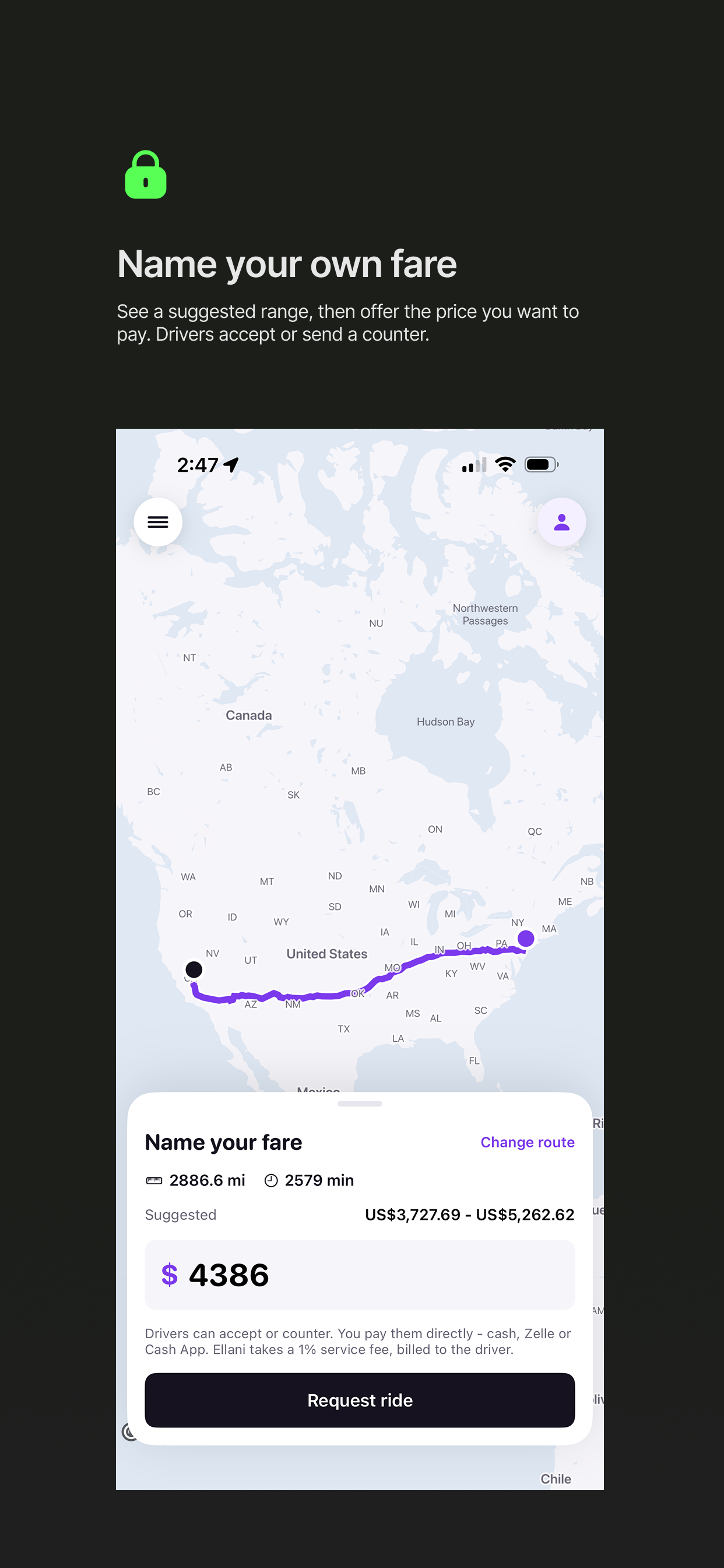 Ellani Rideshare - Book a ride screenshot 4
