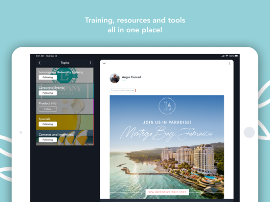 Lemongrass Spa Central iPad screenshot 2 - Business app