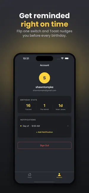 Toast: celebrations simplified screenshot 1