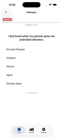 PartnerQuiz iPhone screenshot
