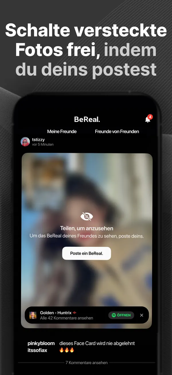 BeReal. Deine Freunde in echt. iPhone App Screenshot 5 – Soziale Netzwerke