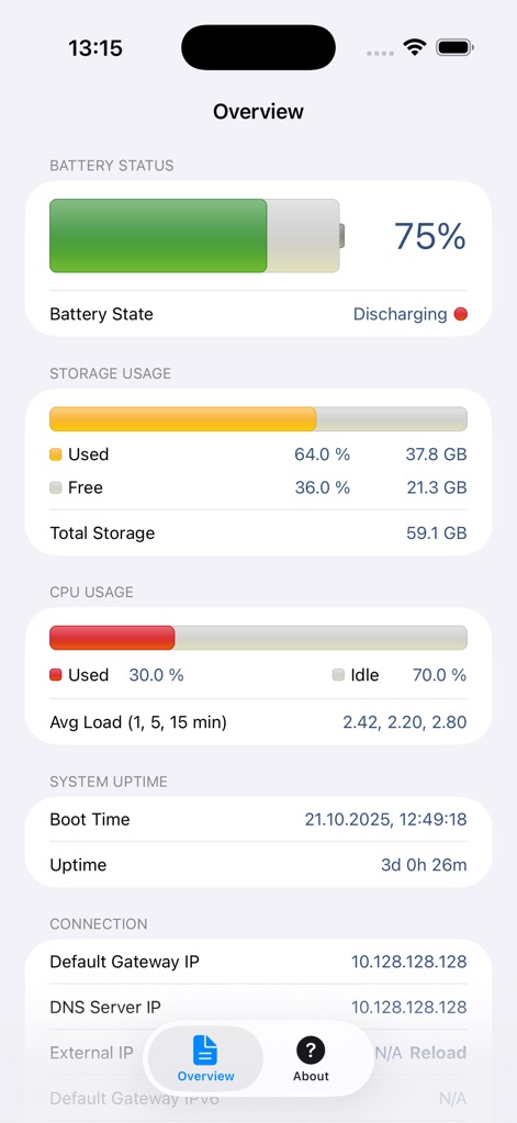System Status: hw monitor - Utilities App | MWM