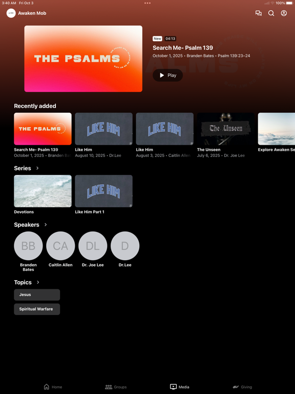 Awaken Church Mobile iPad screenshot 3 - Education app