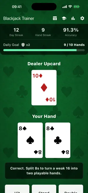 Blackjack Strategy Trainer 21 screenshot 2