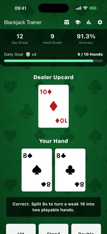 Blackjack Strategy Trainer 21 Screenshot 2 of 5