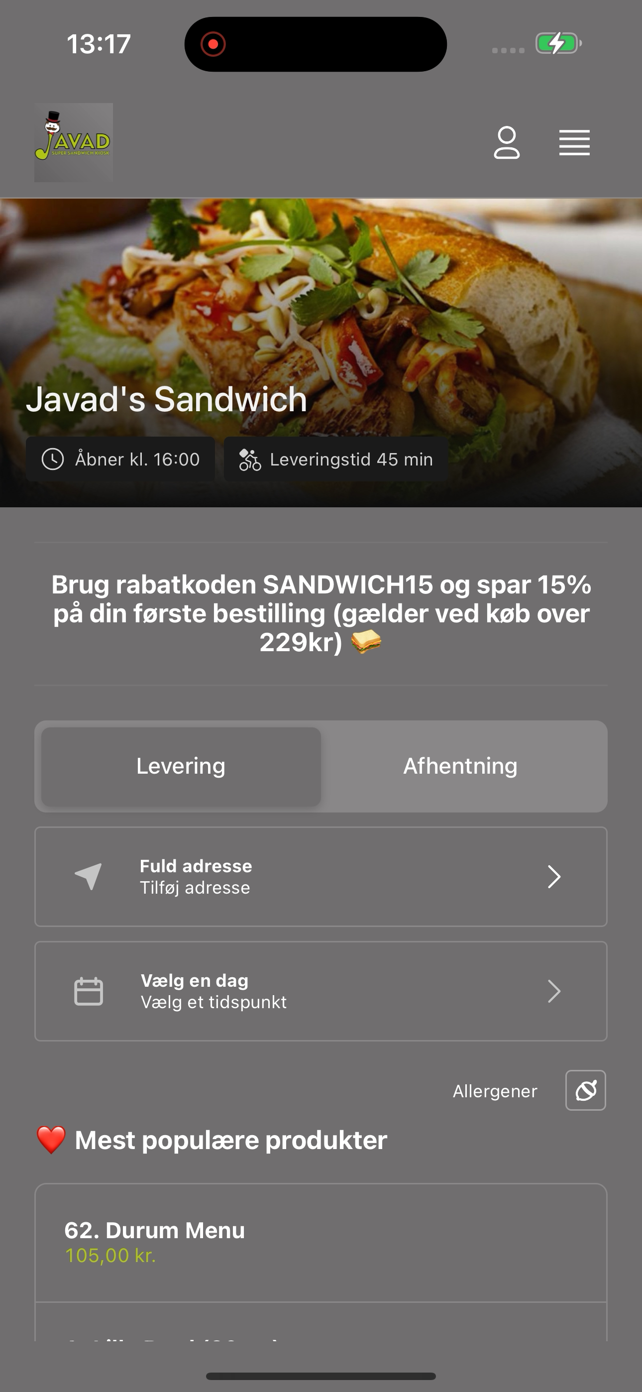 Javad's Sandwich