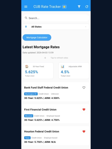 CUB: Track Daily Mortgage Rate iPad screenshot
