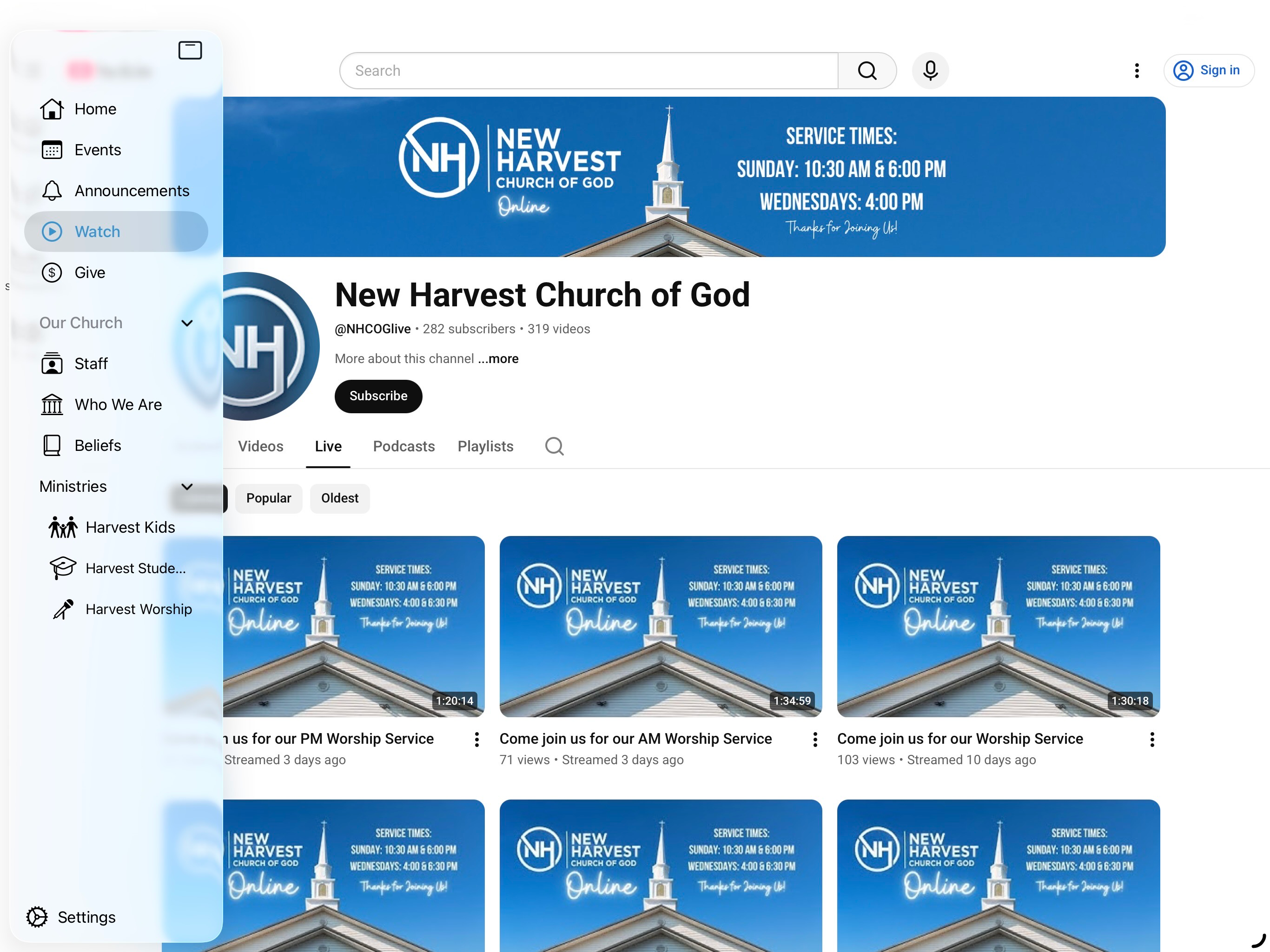 New Harvest COG