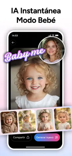Captura de pantalla de AI Baby Generator - TinyFaces en iPhone 4