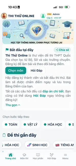 Thi Thử Online: Luyện Đề THPT screenshot 1