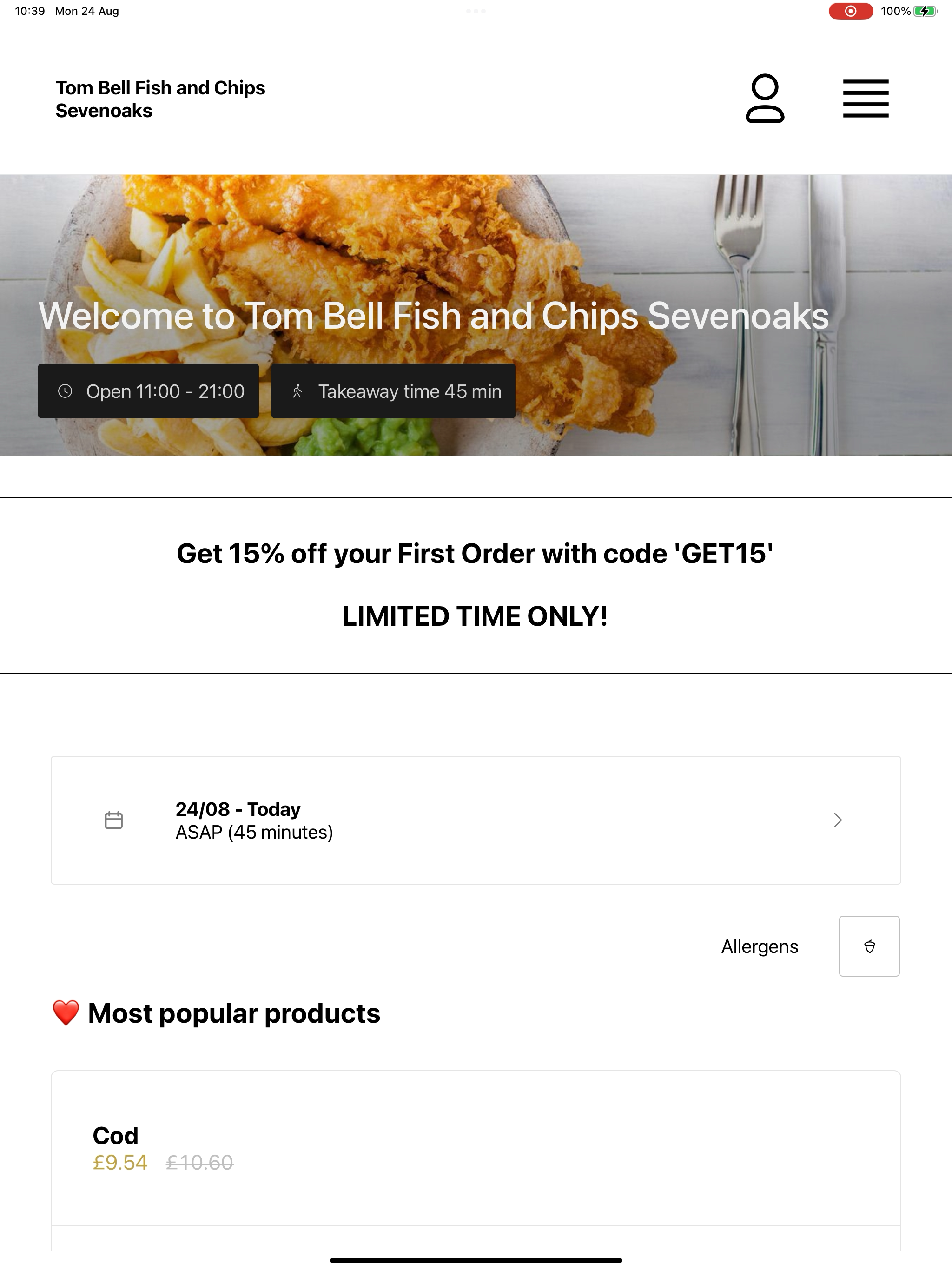 Tom Bell Fish & Chips screenshot 13