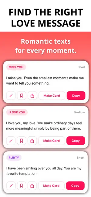 Love Messages: Romantic Texts screenshot 1