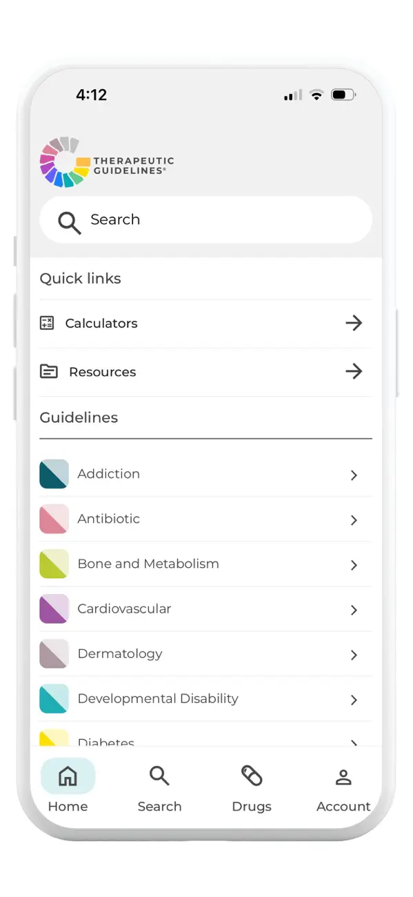 Screenshot #1 pour Therapeutic Guidelines