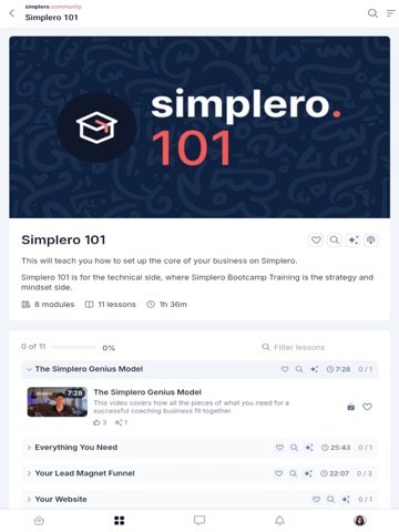 Simplero iPad screenshot