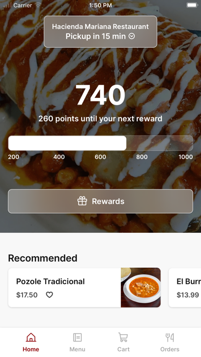 Hacienda Mariana Restaurant iPhone screenshot 1 - Food & Drink app