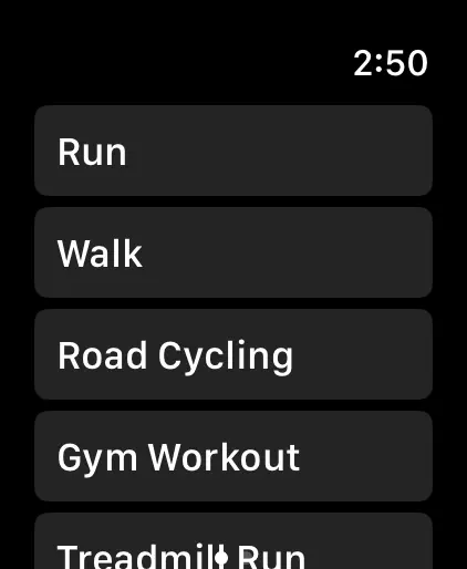 MapMyRun Apple Watch Screenshot